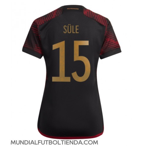 Camiseta Alemania Niklas Sule #15 Segunda Equipación Replica Mundial 2022 para mujer mangas cortas